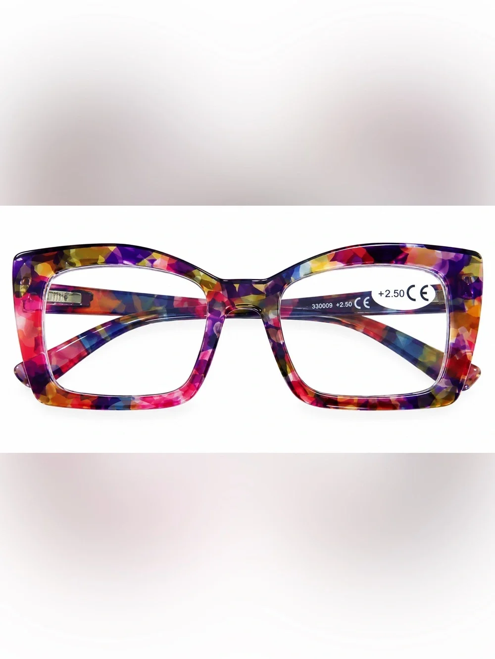 Multicolor Mosaic Square Women's Eyeglass Frames